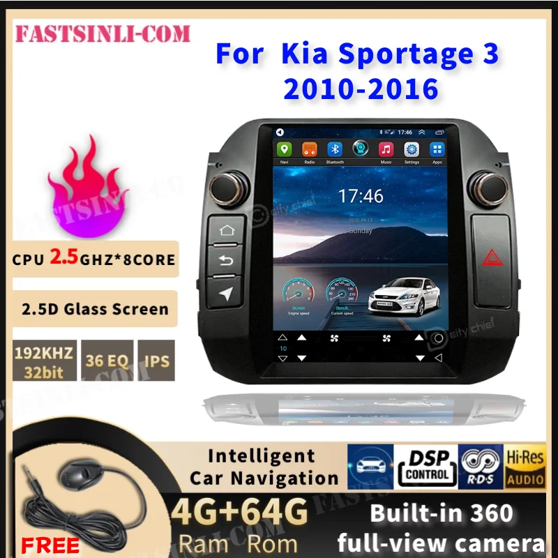 Для Kia Sportage 3 SL Tesla style screen 2010 2016 автомобильный Радио мультимедийный видео плеер