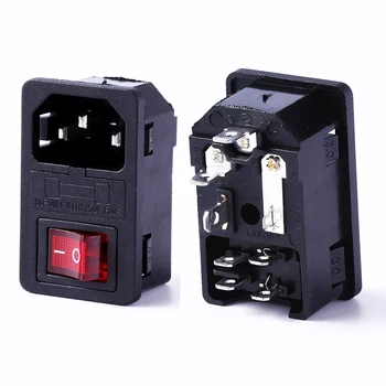 LZ-14-F4 AC power socket C14 type socket rocker switch with fuse 
LZ-14-F4 AC power socket C14 type socket rocker switch with fuse
