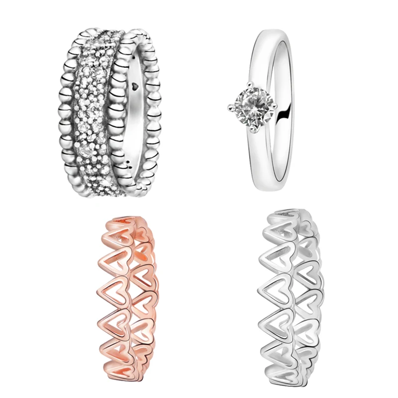 2020 NEW Authentic 925 Sterling Silver Rings Freehand Hearts Clear Heart Solitaire Beaded Pave Band Rings Jewelry
2020 NEW Authentic 925 Sterling Silver Rings Freehand Hearts Clear Heart Solitaire Beaded Pave Band Rings Jewelry