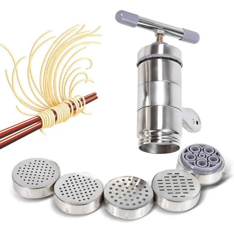 1 Set Manual Noodle Maker Press Pasta Stainless Steel Noodle Maker Juice Cutter With 2/5 Die Head Strong Kitchen Machine Tool
1 Set Manual Noodle Maker Press Pasta Stainless Steel Noodle Maker Juice Cutter With 2/5 Die Head Strong Kitchen Machine Tool
