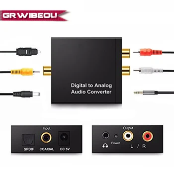 3.5MM Jack 2*RCA Digital to Analog Audio Converter Amplifier Decoder Optical Fiber Coaxial Signal to Analog Stereo Audio Adapter
3.5MM Jack 2*RCA Digital to Analog Audio Converter Amplifier Decoder Optical Fiber Coaxial Signal to Analog Stereo Audio Adapter