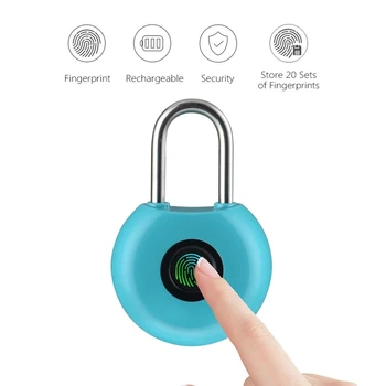 20 Groups Fingerprint Padlock Fingerprints Rechargeable Modern Locks for Lockers Bags Bicycle
20 Groups Fingerprint Padlock Fingerprints Rechargeable Modern Locks for Lockers Bags Bicycle