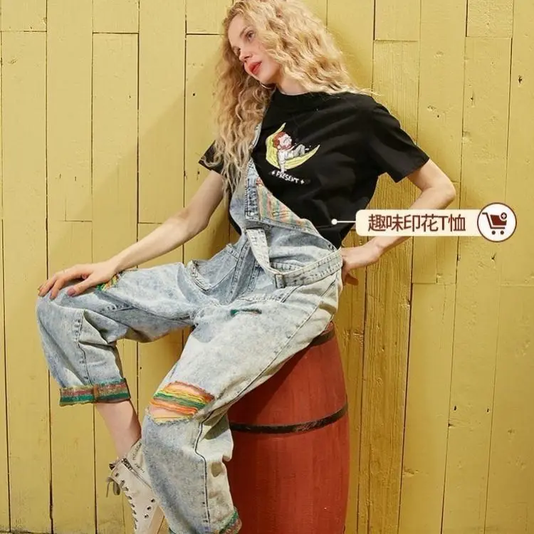 Ripped Denim Overall Women's 2020 Spring and Summer New Korean-Style Loose-Fit One-Piece Trousers Women
Ripped Denim Overall Women's 2020 Spring and Summer New Korean-Style Loose-Fit One-Piece Trousers Women
