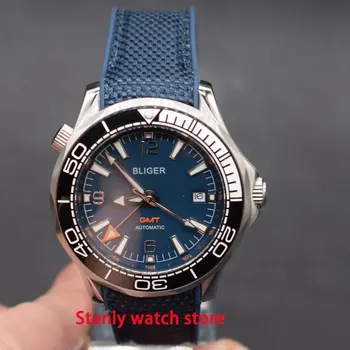 Luxury Bliger 41mm blue dial luminous marks ceramic bezel GMT function sapphire automatic movement men's watch
Luxury Bliger 41mm blue dial luminous marks ceramic bezel GMT function sapphire automatic movement men's watch