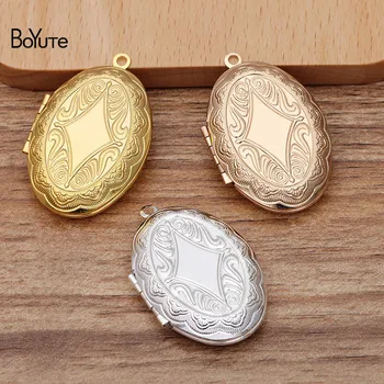 

BoYuTe (10 Pieces/Lot) 24*41*9MM Oval Floating Locket Pendant Factory Direct Wholesale Metal Brass Photo Locket