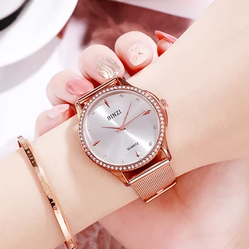 BINZI Women Watch Luxury Stainless Steel Strap Wristwatch For Women Rose Clock Stylish Female Waterproof Quartz Ladies Watch
BINZI Women Watch Luxury Stainless Steel Strap Wristwatch For Women Rose Clock Stylish Female Waterproof Quartz Ladies Watch