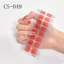 1pc ファッション爪箔 Diy ネイルラップ勾配純粋な色ネイルアートステッカー防水フルカバーネイルパッチストリップマニキュア(China)