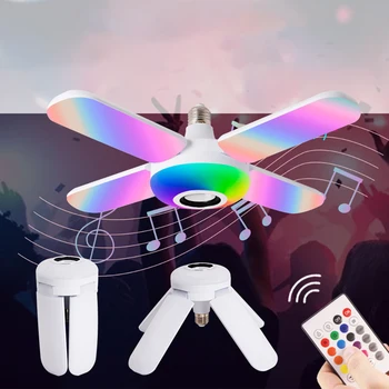 50W LED Ceiling Light Folding Four Leaf Light RGB Bluetooth Music Bulb With Speaker And Remote Control Smart Home Party Light
50W LED Ceiling Light Folding Four Leaf Light RGB Bluetooth Music Bulb With Speaker And Remote Control Smart Home Party Light