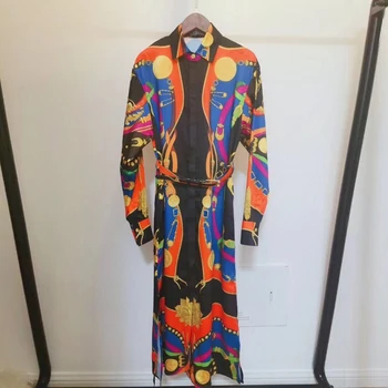 2020 New High-end Ethnic Vintage Dress Women Spring Lapel Long Sleeves Chain Belt Contrast Luxury Print Long Dresses Top Quality
2020 New High-end Ethnic Vintage Dress Women Spring Lapel Long Sleeves Chain Belt Contrast Luxury Print Long Dresses Top Quality