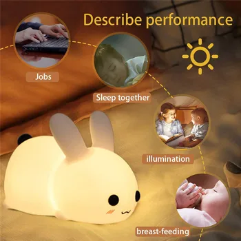Novetly Silicone Jade Rabbit Led Night Light USB Charging Two-Tone Lights Cute Rabbit Pat Lamp Children's Night Companion
Novetly Silicone Jade Rabbit Led Night Light USB Charging Two-Tone Lights Cute Rabbit Pat Lamp Children's Night Companion