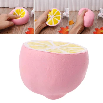 

11CM Simulation Half a lemon Kawaii Squishy Fruit Toy Slow Rising Squeeze Doll R9UE