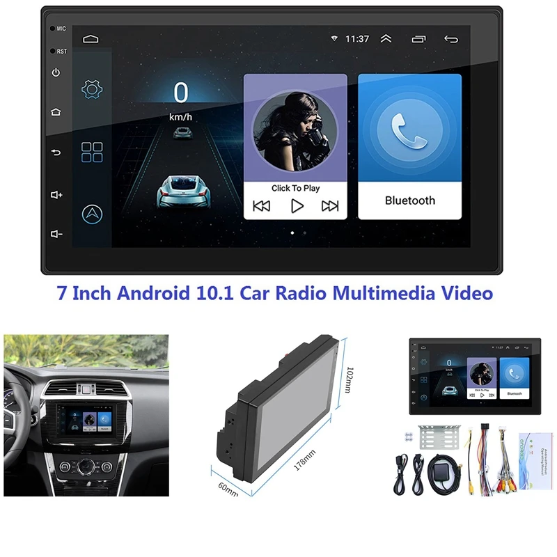 Автомагнитола 2 Din 7 дюймов Android 10 1 мультимедийный видеоплеер MP5 Wi-Fi GPS стерео USB