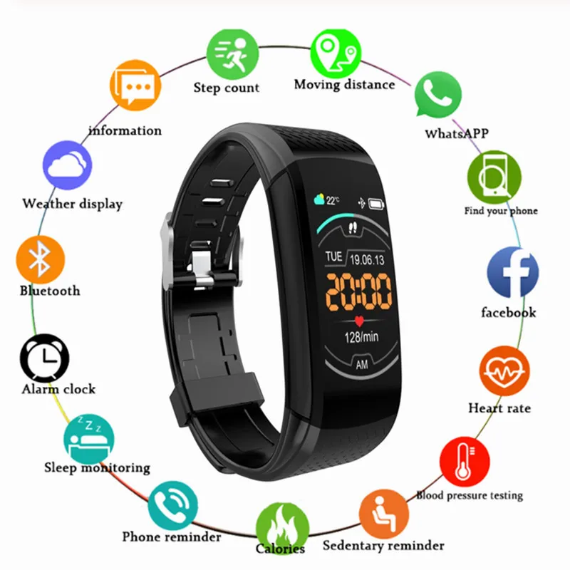 Smart Fitness Bracelet Men Color Screen IP67 Waterproof Blood Pressure Heart Rate Monitor Wristband for Android IOS Amazfit
Smart Fitness Bracelet Men Color Screen IP67 Waterproof Blood Pressure Heart Rate Monitor Wristband for Android IOS Amazfit