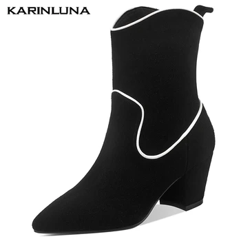 Brand New Chunky Heels Top Quality Winter Woman Shoes Slip On Cow Suede Leather Boots 
Brand New Chunky Heels Top Quality Winter Woman Shoes Slip On Cow Suede Leather Boots