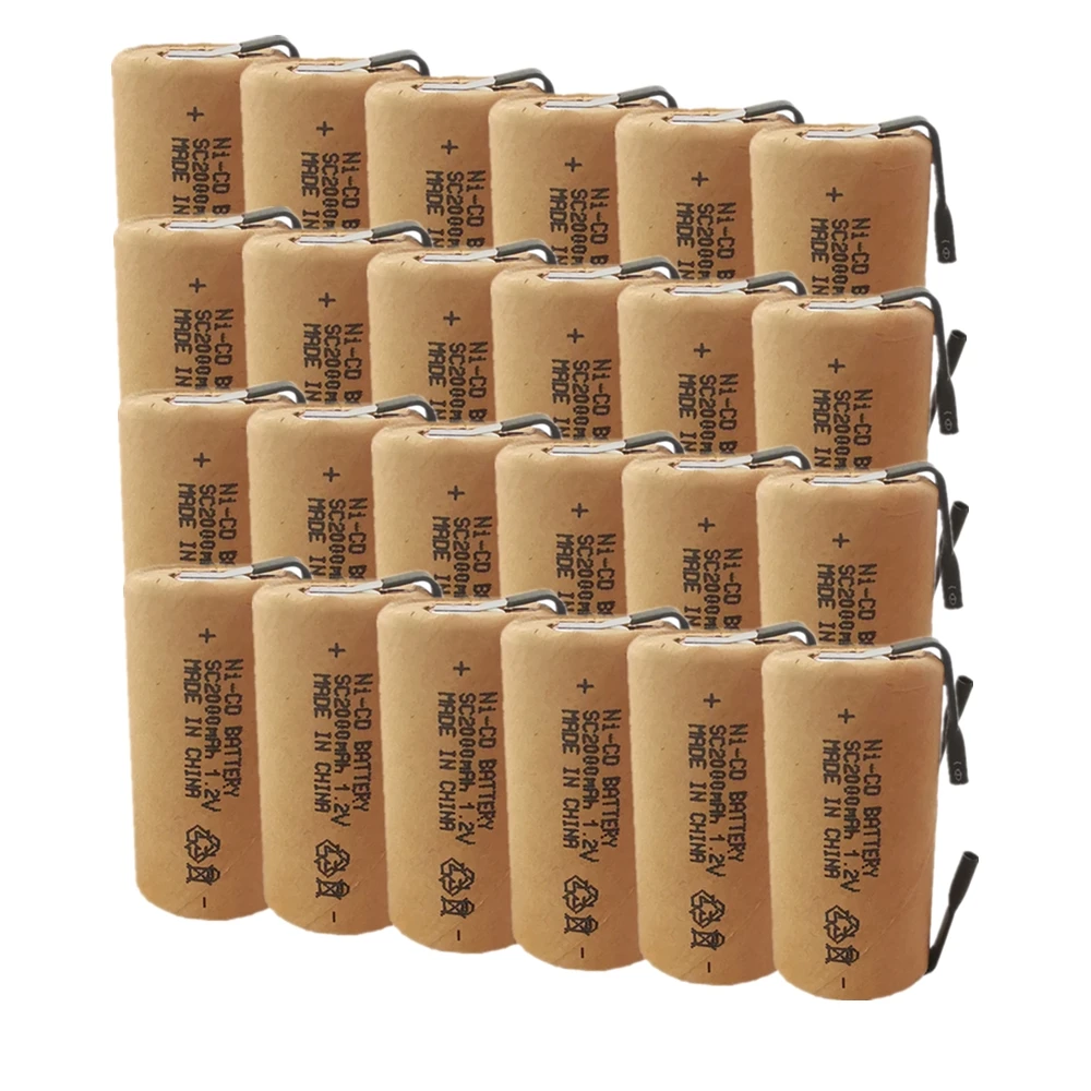 New Ni-CD 24pcs SC2000mAh with tabs high power Sub C 10C 1.2V rechargeable battery for electric tools electronic drill
New Ni-CD 24pcs SC2000mAh with tabs high power Sub C 10C 1.2V rechargeable battery for electric tools electronic drill