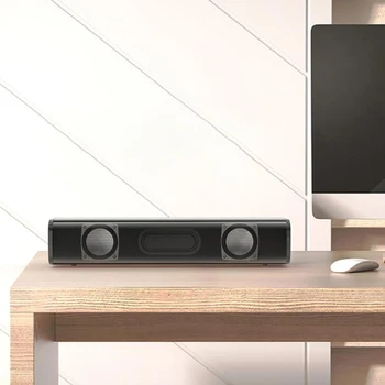 Wired Computer Sound Bar USB Powered Mini Desktop Stereo Music Player Soundbar Speaker for PC, Cellphone, Tablet, Laptop, Black
Wired Computer Sound Bar USB Powered Mini Desktop Stereo Music Player Soundbar Speaker for PC, Cellphone, Tablet, Laptop, Black