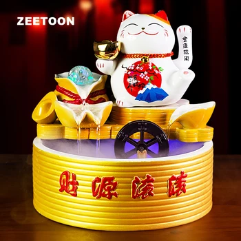 110V/220V Modern Water Fountain Ceramic Lucky Cat Statues Office Desktop Feng Shui Decoration Craft Waterscape Fountain Souvenir
110V/220V Modern Water Fountain Ceramic Lucky Cat Statues Office Desktop Feng Shui Decoration Craft Waterscape Fountain Souvenir