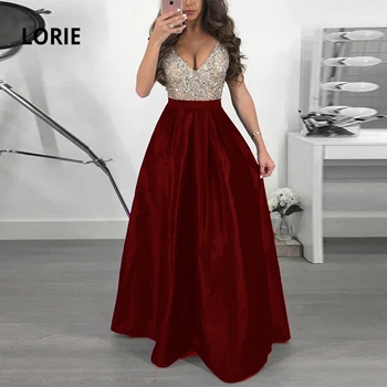 LORIE Luxury Beading Burgundy Satin Prom Dresses Long for Women Sleeveless Backless Formal Evening Party Gowns Floor Length
LORIE Luxury Beading Burgundy Satin Prom Dresses Long for Women Sleeveless Backless Formal Evening Party Gowns Floor Length