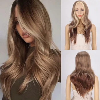 LVHAN Long Wavy Ombre Blonde Wig Platinum Blonde Synthetic Wigs for African American Women Two Tone Natural Middle Part Wig 
LVHAN Long Wavy Ombre Blonde Wig Platinum Blonde Synthetic Wigs for African American Women Two Tone Natural Middle Part Wig