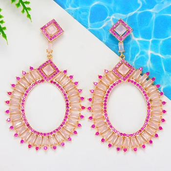 Brazilian Pink Stone Dangle Earrings For Women Accessories Full Cubic Zirconia Earrings Jewelry pendientes mujer moda
Brazilian Pink Stone Dangle Earrings For Women Accessories Full Cubic Zirconia Earrings Jewelry pendientes mujer moda