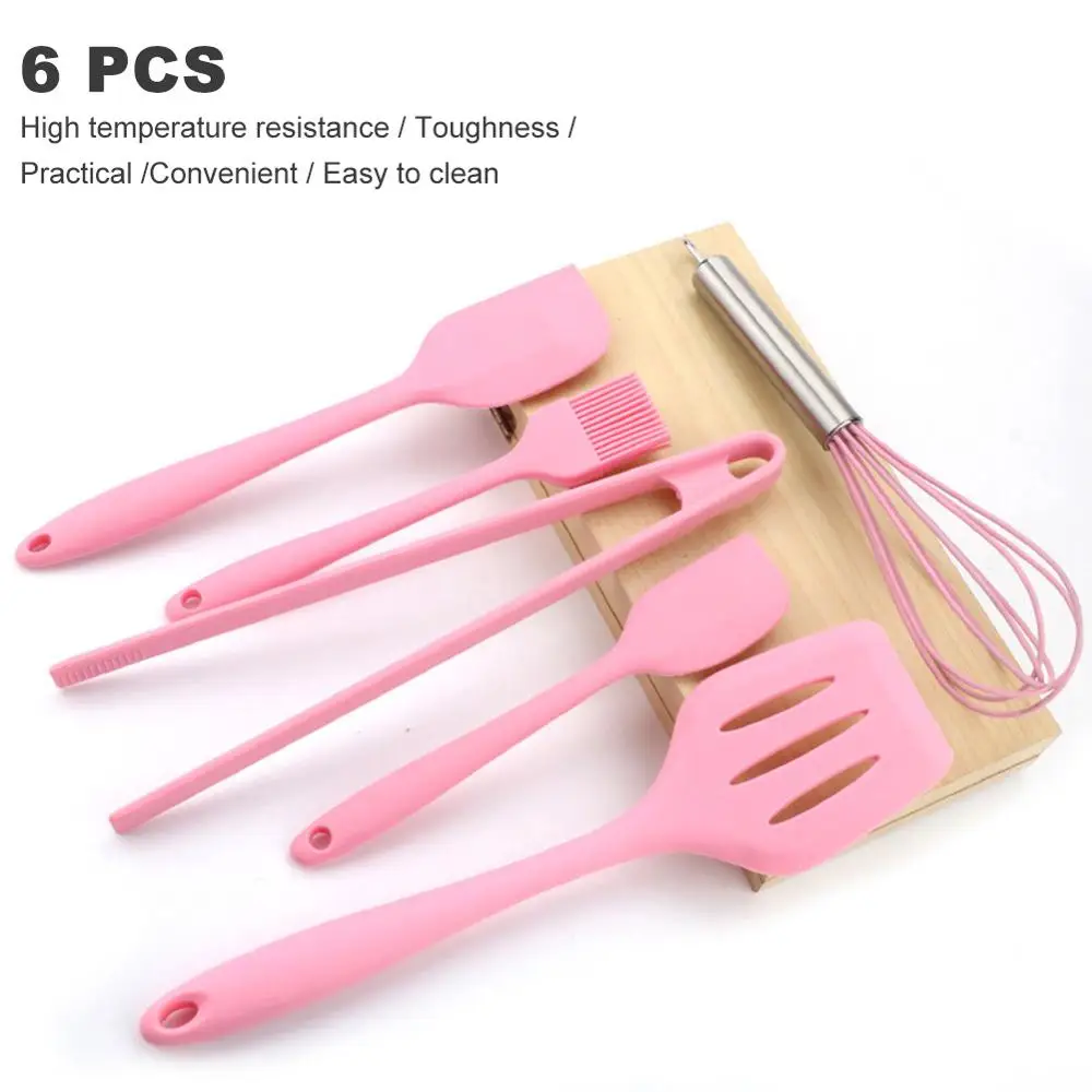 6Pcs/Set Pink or Red Silicone Cooking Tool Sets Egg Beater Spoon Spatula Oil Brush Kitchenware Kitchen Utensils Sets
6Pcs/Set Pink or Red Silicone Cooking Tool Sets Egg Beater Spoon Spatula Oil Brush Kitchenware Kitchen Utensils Sets