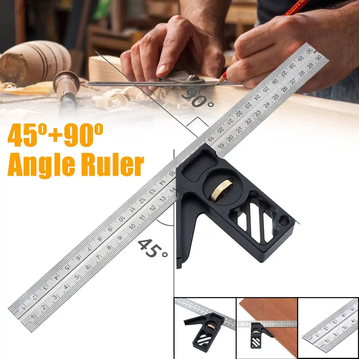 Adjustable Angle Ruler Aluminum Combination Square Ruler 45/90 Degree Finder Protractor With Level For Machinist Measuring Tools
Adjustable Angle Ruler Aluminum Combination Square Ruler 45/90 Degree Finder Protractor With Level For Machinist Measuring Tools