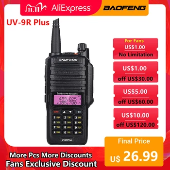 Baofeng UV-9R Plus Walkie Talkie 10W UV 9R Plus IP67 Waterproof Portable 128CH Dual Band VOX Function Two Way Hunting Radio
Baofeng UV-9R Plus Walkie Talkie 10W UV 9R Plus IP67 Waterproof Portable 128CH Dual Band VOX Function Two Way Hunting Radio