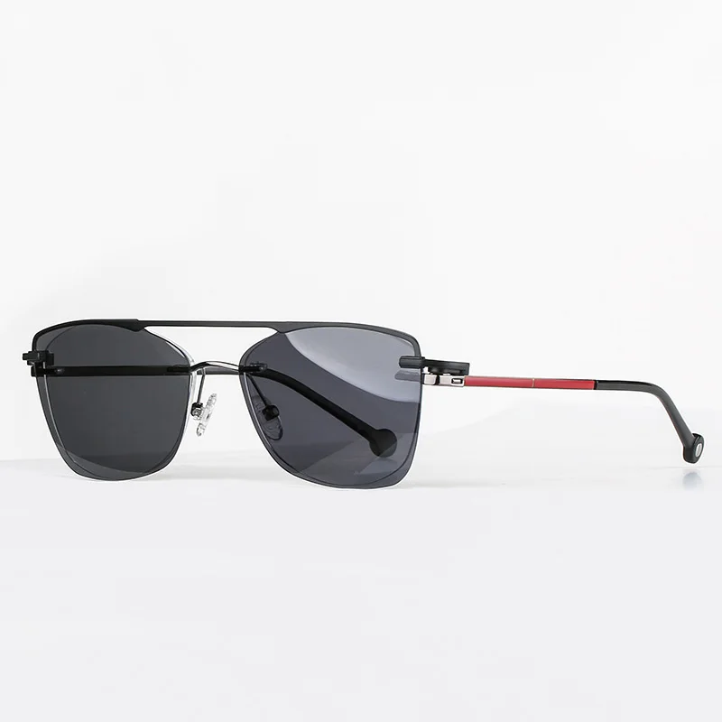 

Vintage Polarized Sunglasses Men Retro Clip on Sunglasses Rimless Sun Glasses for Men Driving Fishing Sunglass Man Oculos De Sol