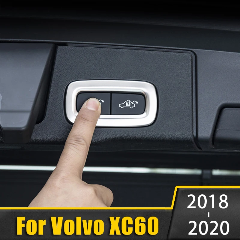 Для Volvo XC60 2018 2019 2020 кнопки переключателя багажника из нержавеющей стали для стайлинга автомобиля Задняя