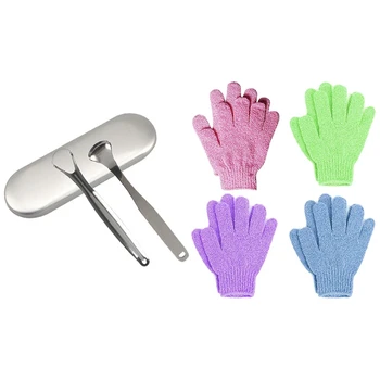 Tongue Cleaner Cleaner for Removing Bad Breath Oral Cleaning with Iron Box Silver with 4 Pair Shower Bath Gloves
Tongue Cleaner Cleaner for Removing Bad Breath Oral Cleaning with Iron Box Silver with 4 Pair Shower Bath Gloves