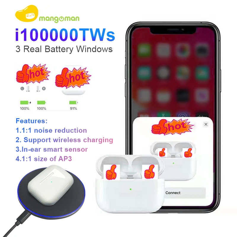 Mangoman i100000 TWS Headset 1:1 Copy Earbus Wireless Bluetooth Earphone pk w1 h1 1536u chip i500 i10000 i20000 i90000 pro TWS
Mangoman i100000 TWS Headset 1:1 Copy Earbus Wireless Bluetooth Earphone pk w1 h1 1536u chip i500 i10000 i20000 i90000 pro TWS