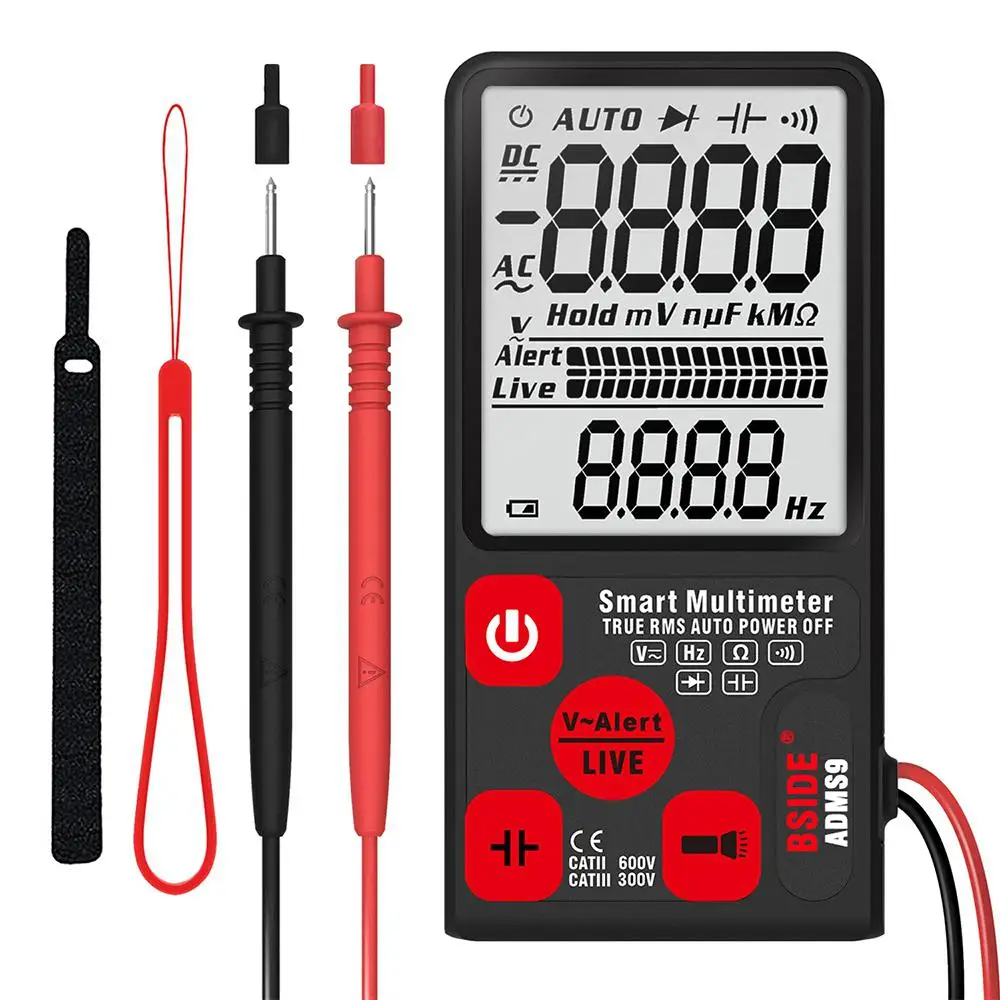 Mini Digital Multimeter BSIDE ADMS9 Tester Voltmeter Ohm Resistance NCV Continuity Test
Mini Digital Multimeter BSIDE ADMS9 Tester Voltmeter Ohm Resistance NCV Continuity Test