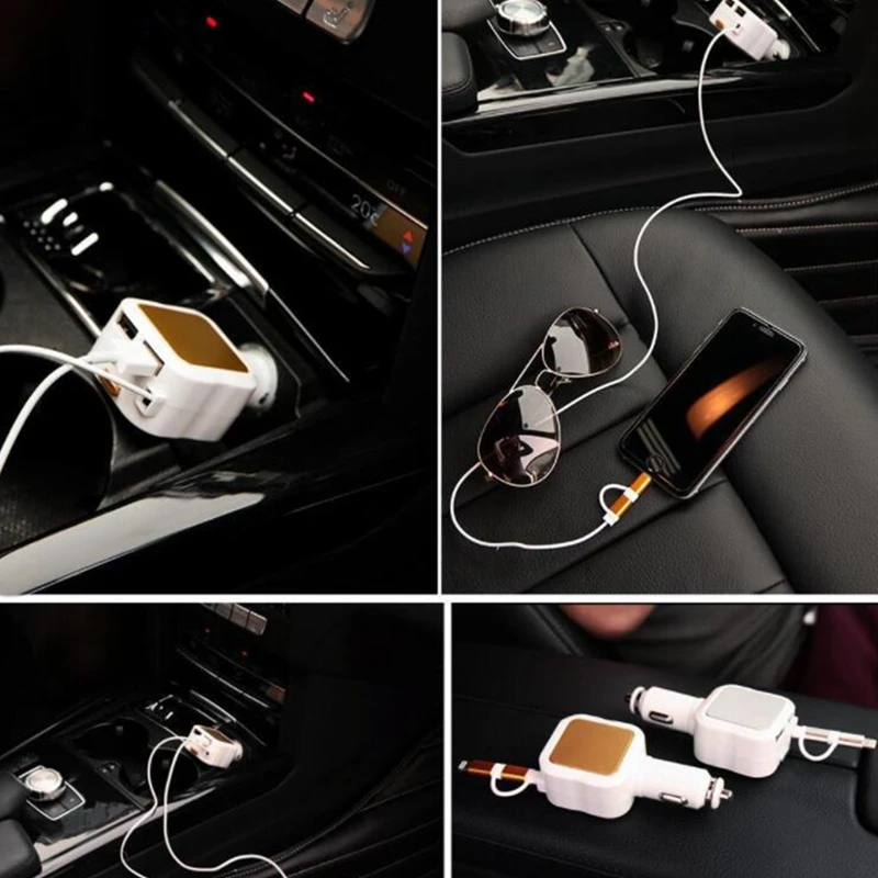 4.8A 2-In-1 New Multi-Function Car Charger Retractable Cable Dual USB Android Apple Universal Car Charger
4.8A 2-In-1 New Multi-Function Car Charger Retractable Cable Dual USB Android Apple Universal Car Charger