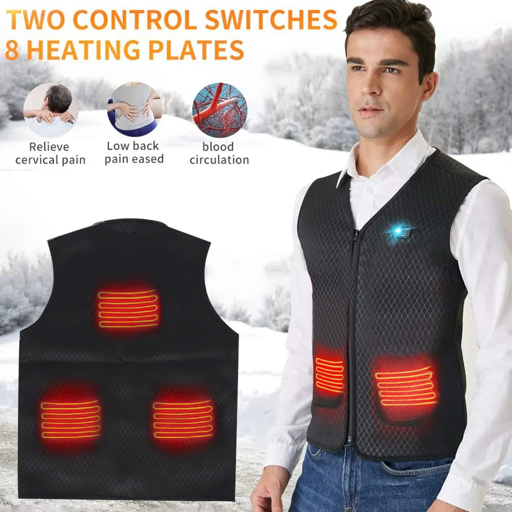 Zippered Heated Vest for Men Women with 5 Heating Panels 3 Temperature Control Warming Heated Jacket for Outdoor Winter Supplies
Zippered Heated Vest for Men Women with 5 Heating Panels 3 Temperature Control Warming Heated Jacket for Outdoor Winter Supplies