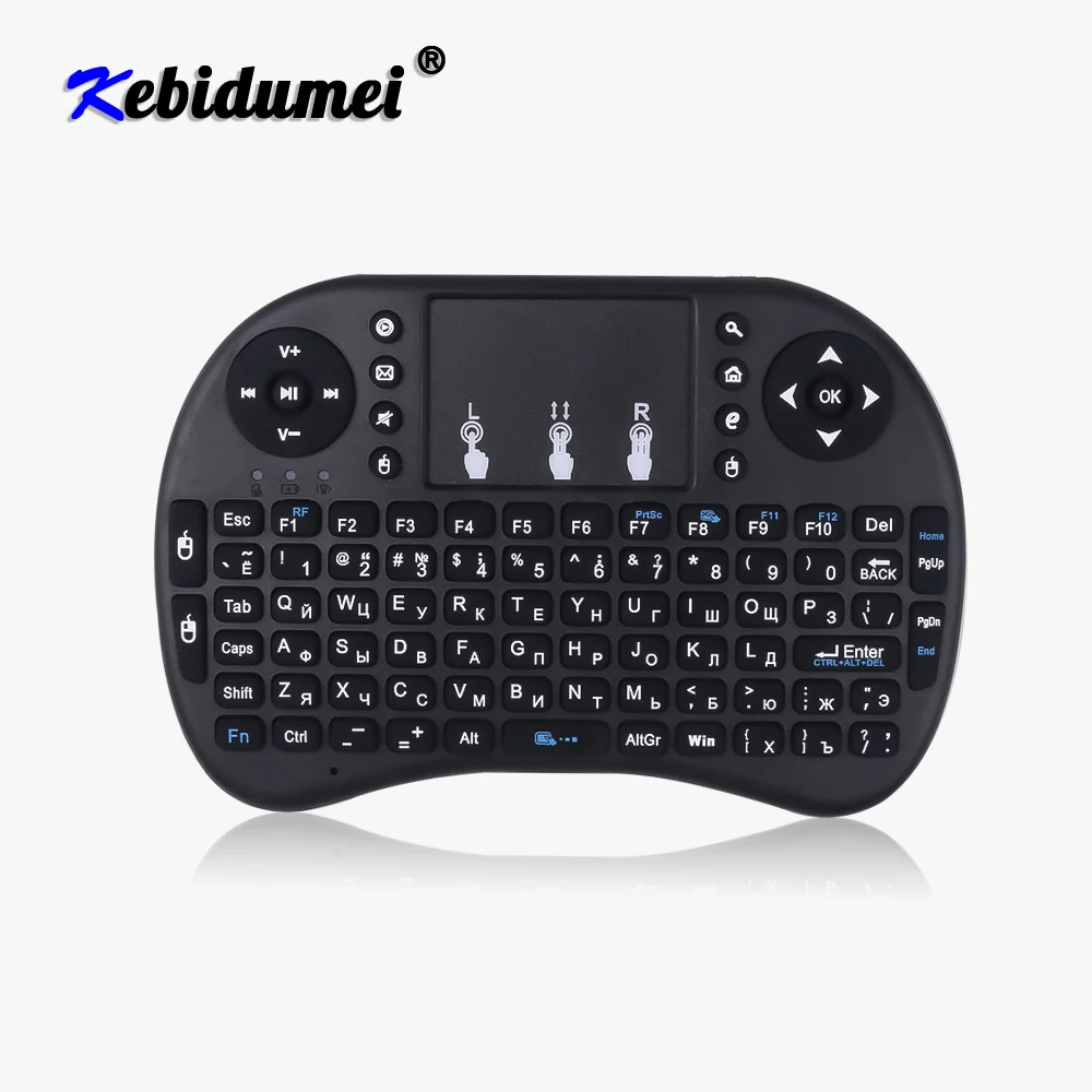 2.4Ghz I8 Mini Wireless Backlit Keyboard With Lithium Battery English Russian Air Mouse Touchpad Remote Control Android TV Box
2.4Ghz I8 Mini Wireless Backlit Keyboard With Lithium Battery English Russian Air Mouse Touchpad Remote Control Android TV Box