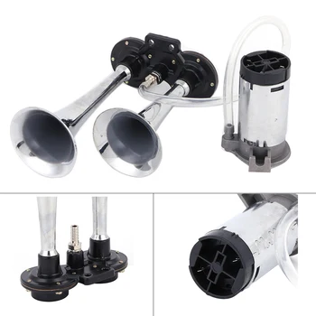 12V 178DB Super Loud Dual Tone Air Horn Set Heavy Duty Trumpet Compressor for Motorcycles Trumpet Super Loud Air Horn Silver
12V 178DB Super Loud Dual Tone Air Horn Set Heavy Duty Trumpet Compressor for Motorcycles Trumpet Super Loud Air Horn Silver