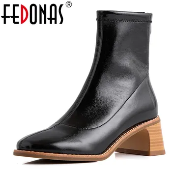 FEDONAS 2020 Winter Newest Women Round Toe Ankle Boots Patent Leather High Heels Dancing Party Shoes Woman Fashion Stretch Boots
FEDONAS 2020 Winter Newest Women Round Toe Ankle Boots Patent Leather High Heels Dancing Party Shoes Woman Fashion Stretch Boots