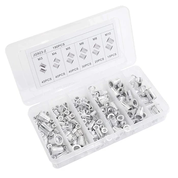 New 190Pcs Aluminum Alloy Rivet Flat Head Threaded Insert Cap M3 M4 M5 M6 M8 M10 Rivet Nut
New 190Pcs Aluminum Alloy Rivet Flat Head Threaded Insert Cap M3 M4 M5 M6 M8 M10 Rivet Nut