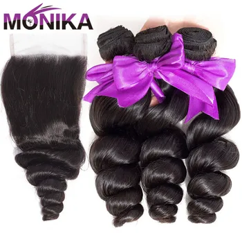 Monika Hair Loose Wave Bundles with Closure Brazilian Hair Weave 3 Bundles with Closure Non-Remy Human Hair with Closure Bundles
Monika Hair Loose Wave Bundles with Closure Brazilian Hair Weave 3 Bundles with Closure Non-Remy Human Hair with Closure Bundles