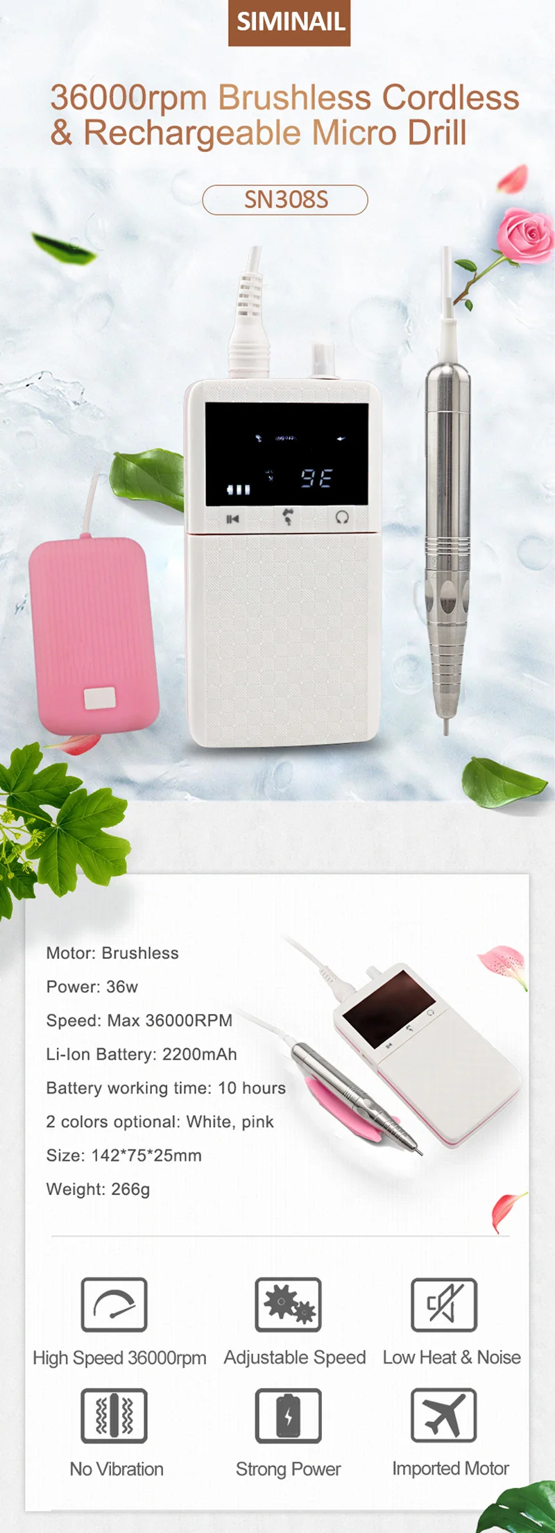 Portable Rechargeable Brushless Motor Professional Electric Nail Drill Machine 35000rpm Cordless e File Acrylic Ceramic Bits Set Hd65ca466e0e54626b97f5d1331d3f179N - Portable Rechargeable Brushless Motor Professional Electric Nail Drill Machine 35000rpm Cordless e File Acrylic Ceramic Bits Set