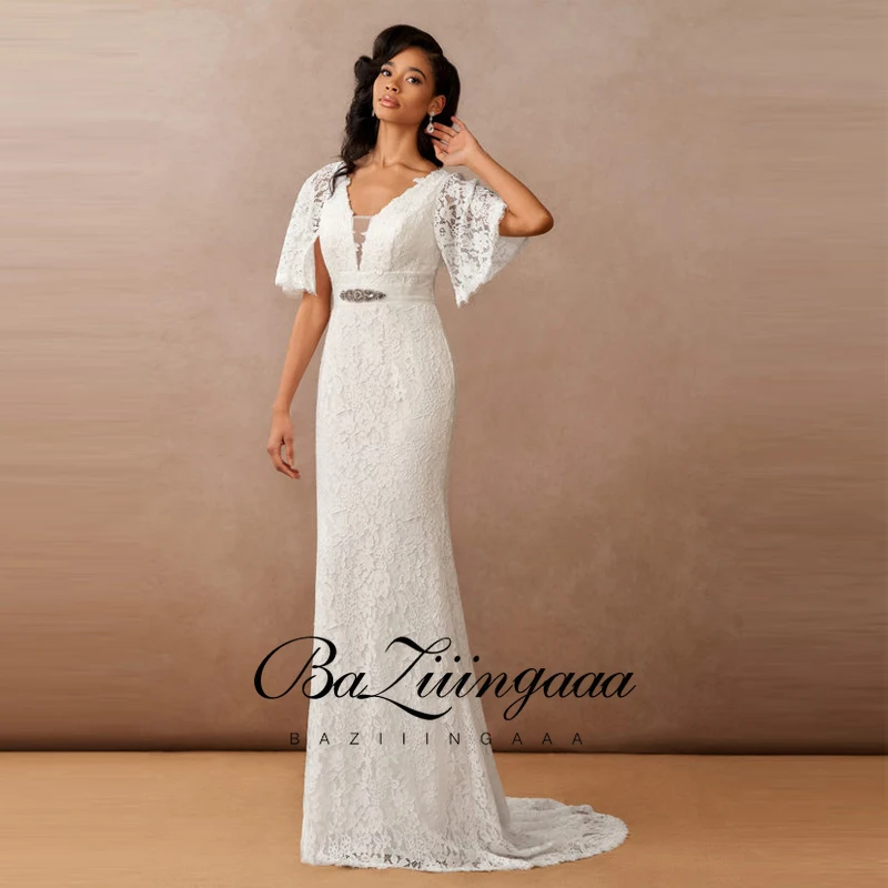 BAZIIINGAAA Luxury Lace Mermaid Wedding Dress V-neck Sleeveless 50cm Tail Design Hand-Beading Plus Size Bridal Wedding Dress
BAZIIINGAAA Luxury Lace Mermaid Wedding Dress V-neck Sleeveless 50cm Tail Design Hand-Beading Plus Size Bridal Wedding Dress