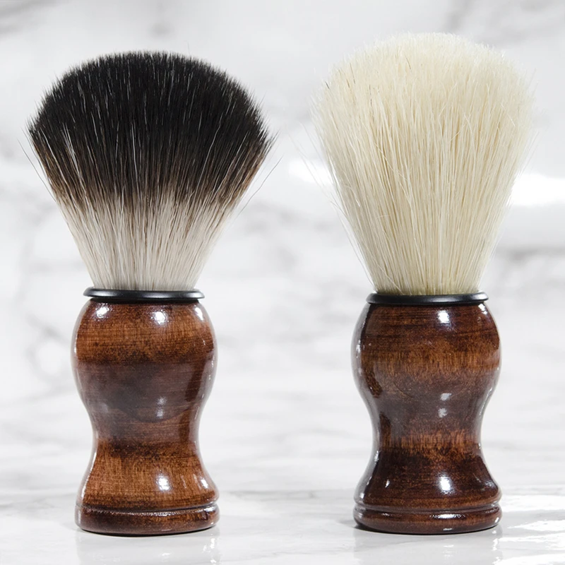 

HAWARD Men's Shaving Brush Wood Handle + Synthetic Hair or Bristles Hair Beard Brush Shaving Foam Brush Shaving Tools