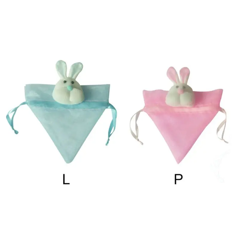 1pcs easter bunny candy bag drawstring gift bag cute rabbit