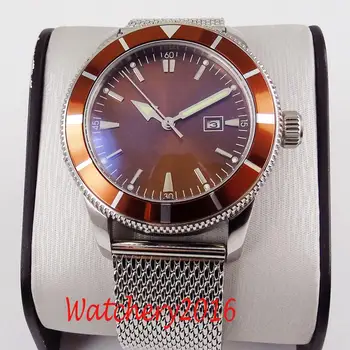 Bliger 46mm Brown Sterile dial Luminous Rotating bezel Top Brand Mens Watch Luxury Sports automatic mechanical men's Watch 
Bliger 46mm Brown Sterile dial Luminous Rotating bezel Top Brand Mens Watch Luxury Sports automatic mechanical men's Watch