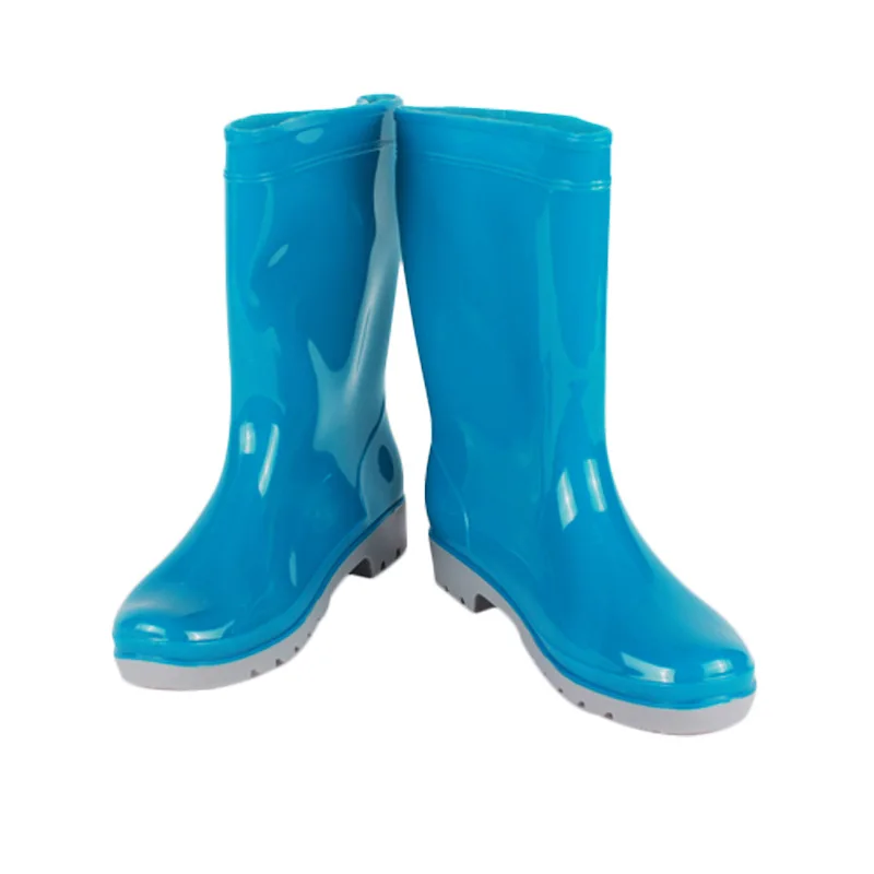 

Marine Deer Blue Tube Waterproof Wear-Resistant Rubber Sole Labor Safety Safe Protective Boots Anti-slip Rain Shoes Women's Rain