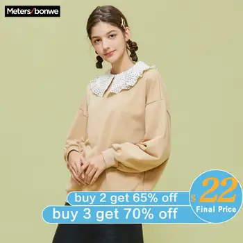 Metersbonwe Sweatshirt women 2020 new spring lovely female doll collar Korean version of the pullover student Leisure Tops
Metersbonwe Sweatshirt women 2020 new spring lovely female doll collar Korean version of the pullover student Leisure Tops