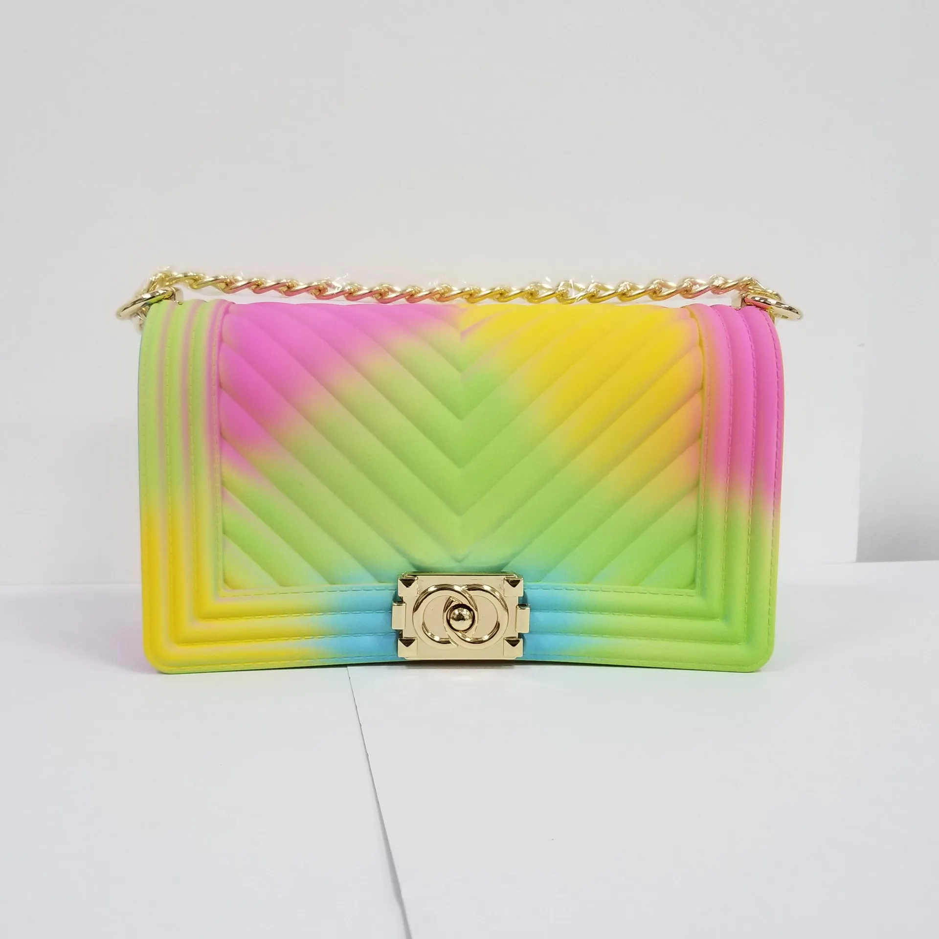 Colorful Transparent jelly Bag PVC Gradient Candy Color Crossbody Bags Designed Ladies Shoulder Chain Messenger Bag Waterproof
Colorful Transparent jelly Bag PVC Gradient Candy Color Crossbody Bags Designed Ladies Shoulder Chain Messenger Bag Waterproof