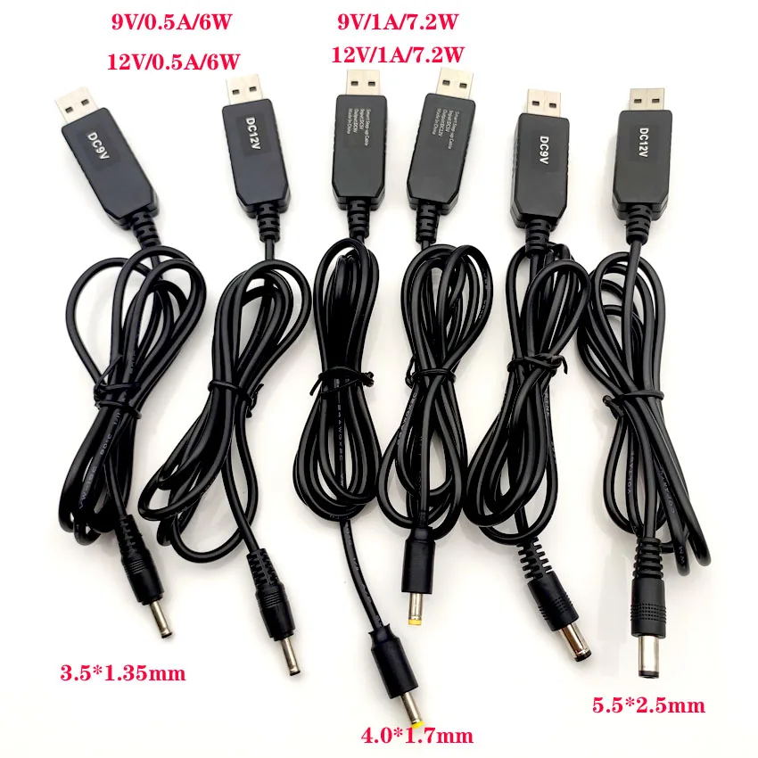 USB DC 5V к 9V 12V повышающий кабель модуль конвертер 5 5*2 1 мм Штекер питания 5.5X2.1 5.5X2.5