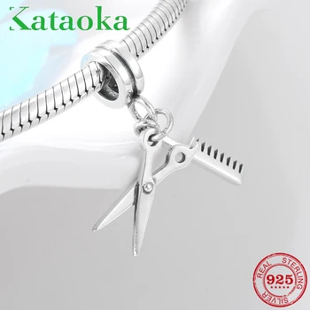 Fashion 925 Sterling Silver Hairdressing Tools Scissors and Comb bead fit Original European Charms beads Bracelet Jewelry making
Fashion 925 Sterling Silver Hairdressing Tools Scissors and Comb bead fit Original European Charms beads Bracelet Jewelry making