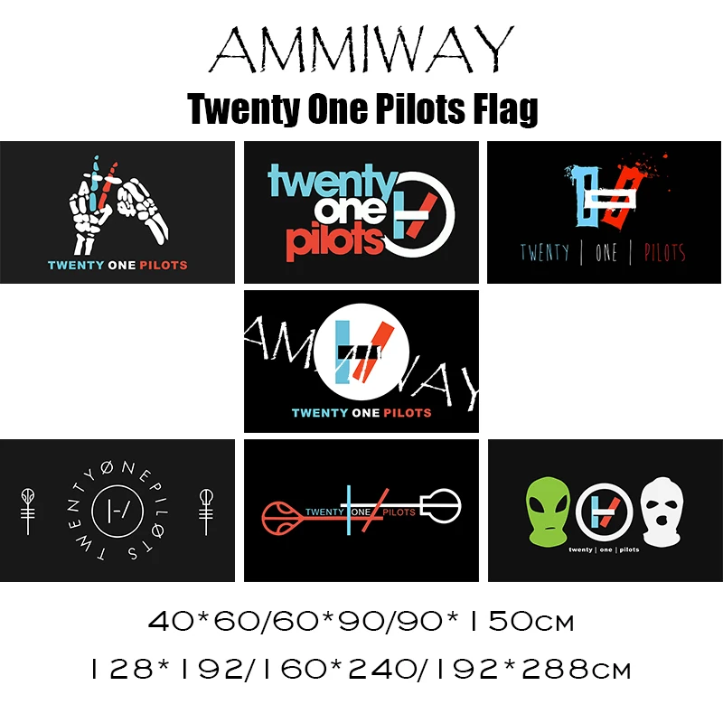 AMMIWAY любой размер флаг Twenty One для пилотов хип хоп полиэстер рекламы двойные флаги